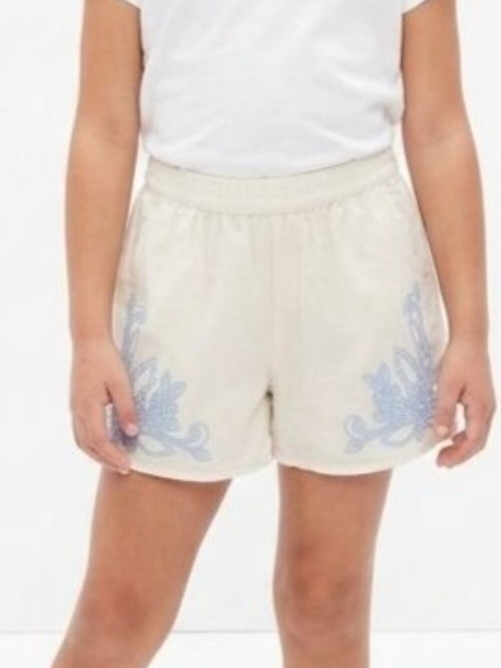 Gap Kids Embroidered Pull On Shorts Blue White Medium 8